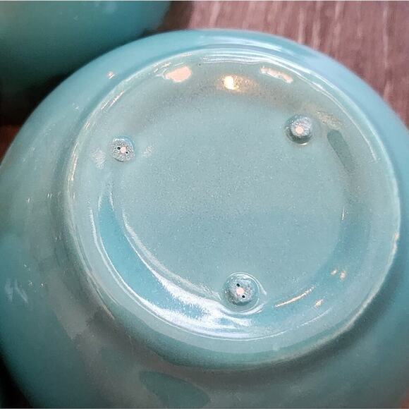 Jaska of California‎ Cascade Ware Blue with Brown Drip Vintage 6 Teacups Saucers - Picture 8 of 13